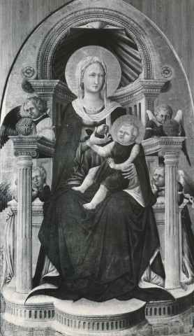 Anonimo — Neri di Bicci - sec. XV - Madonna con Bambino in trono e angeli — insieme